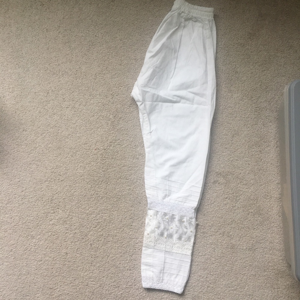 White cotton trousers